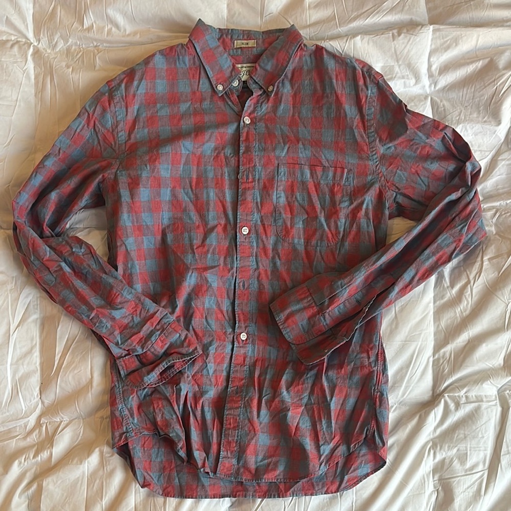 Men’s JCrew Medium Slim Fit Checkered Button Down